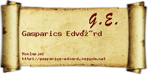 Gasparics Edvárd névjegykártya